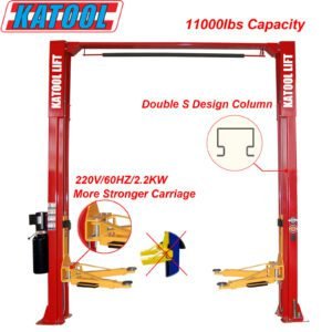 2 Post Car Lift 11 000 lbs | Clear-Floor Vehicle Lift By Katool