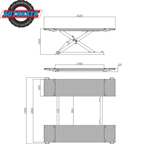 Electric Car Scissor Lift 8000 lbs Mid Rise By Katool - Image 3