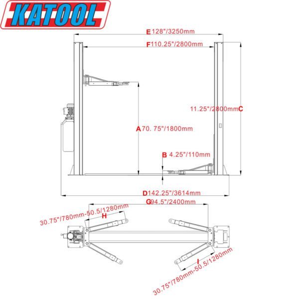 2 Post Car Lift 10 000 lbs By Katool - Image 8