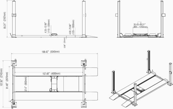 4 Post Car Lift 8 500 lbs Capacity By Katool - Image 9