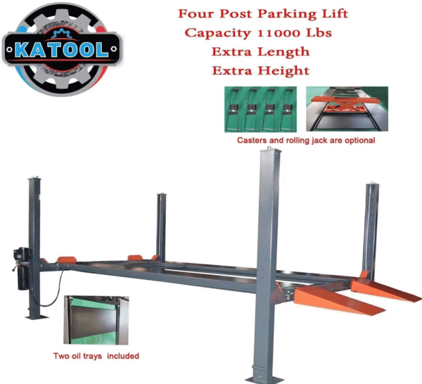 4 Post Car Lift 11 000 lbs Heavy-Duty Garage Lift By Katool - Image 3
