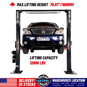 2 Post Car Lift 12 000 lbs Asymmetric Arms By Katool